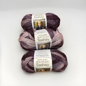 Red Heart Boutique Sashay Yarn Lot of 3 Skeins Boogie Lavender Purple